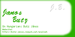 janos butz business card
